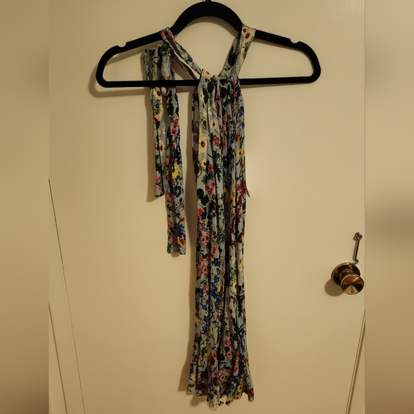 Italian Colorful Floral Haulter Dress - S - Picture 4 of 10